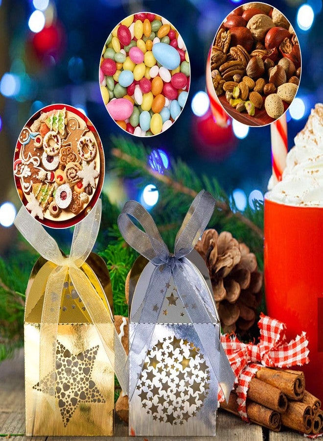 Naler 40pcs Mini Christmas Gift Boxes for Presents, Favor Boxes for Halloween Christmas Wedding Favor Party Gift Wrap Decoration, Gold & Silver, 2 x 2 x 3 Inches - Image 4
